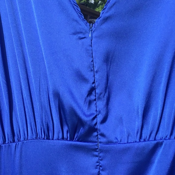 Xpluswear Plus Royal Blue Deep V Neck Maxi Dress - Picture 10 of 13